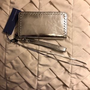 Rebecca Minkoff silver leather phone wallet